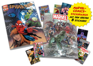 Spider-Man 14 inkl. Sticker Album und den 1. 8 Stickern