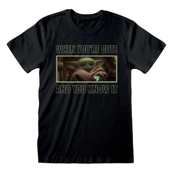 STAR WARS THE MANDALORIAN T-SHIRT WHEN YOU`RE CUTE AND YOU KNOWS IT