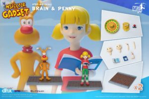 Inspector Gadget Mega Hero Actionfiguren Doppelpack 1/12 Brain & Penny 11 cm