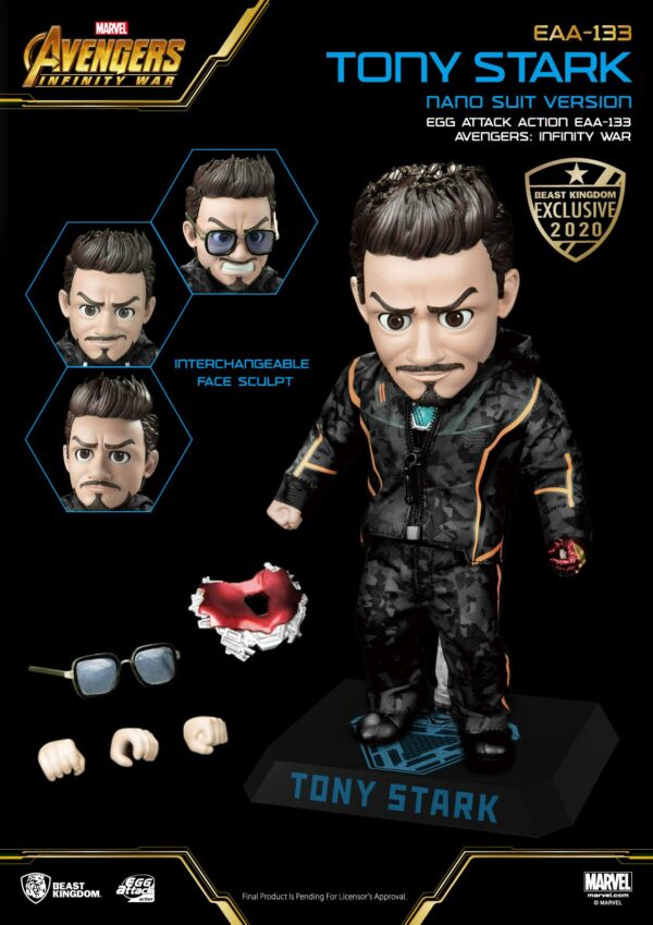 Avengers Infinity War Egg Attack Actionfigur Tony Stark Nano Suit Ver. Beast Kingdom Exclusive 16 cm – Bild 9