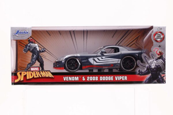 Marvel Spider-Man Hollywood Rides Diecast Modell 1/24 2008 Dodge Viper SRT10 mit Figur