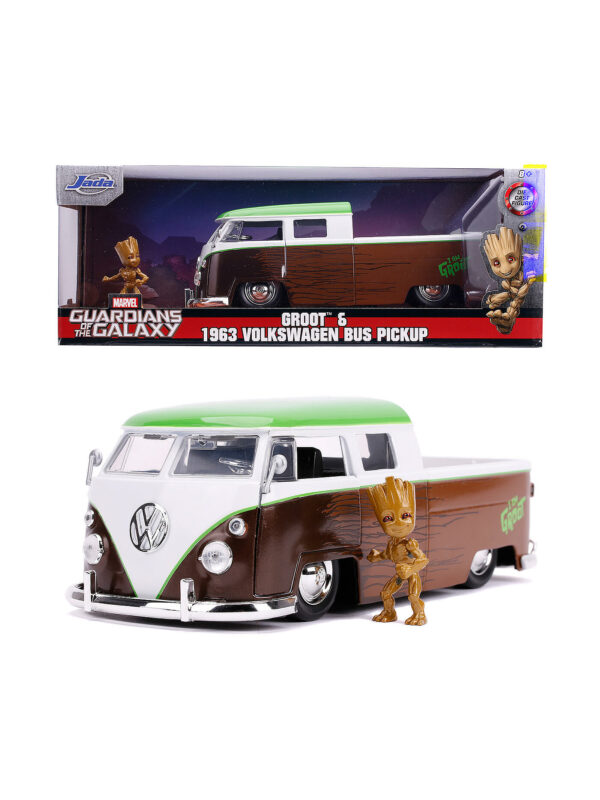 Marvel Groot Hollywood Rides Diecast Modell 1/24 1963 Bus Truck mit Figur