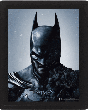 Batman Arkham Origins 3D-Effekt Poster im Rahmen Batman vs. Joker 26 x 20 cm