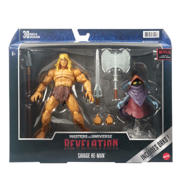 Masters of the Universe: Revelation Masterverse Actionfiguren 2022 Deluxe Savage He-Man & Orko 18 cm