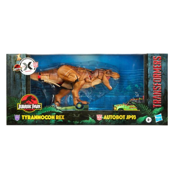 Jurassic Park x Transformers Generations Actionfiguren Tyrannocon Rex 18 cm & Autobot JP93 14 cm