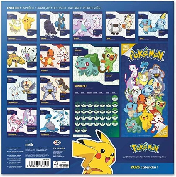 Pokemon Jahreskalender 2023 mit Geschenkposter – Bild 2