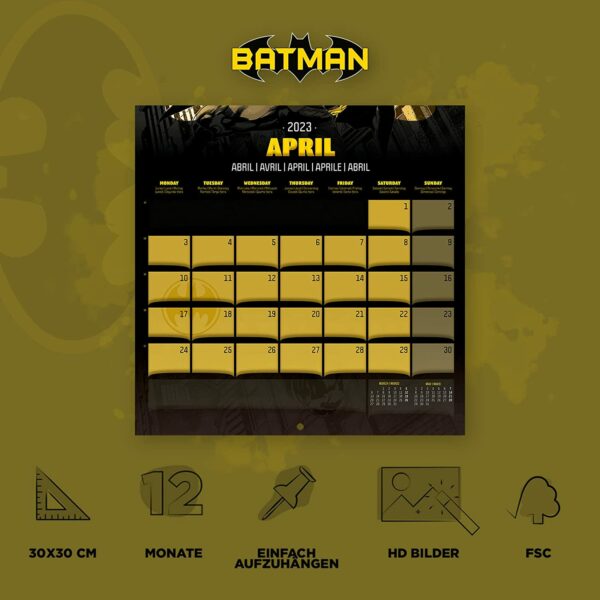 Batman DC Comics Jahreskalender 2023 mit Geschenkposter – Bild 4