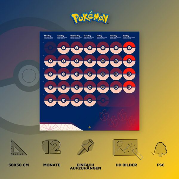 Pokemon Jahreskalender 2023 mit Geschenkposter – Bild 5