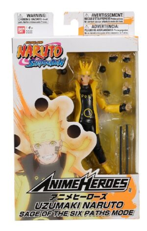 BANDAI - Anime Heroes - Naruto Shippuden - Figur Naruto Uzumaki im Rikudo-Modus (Sage of Six Paths Mode) 17 cm