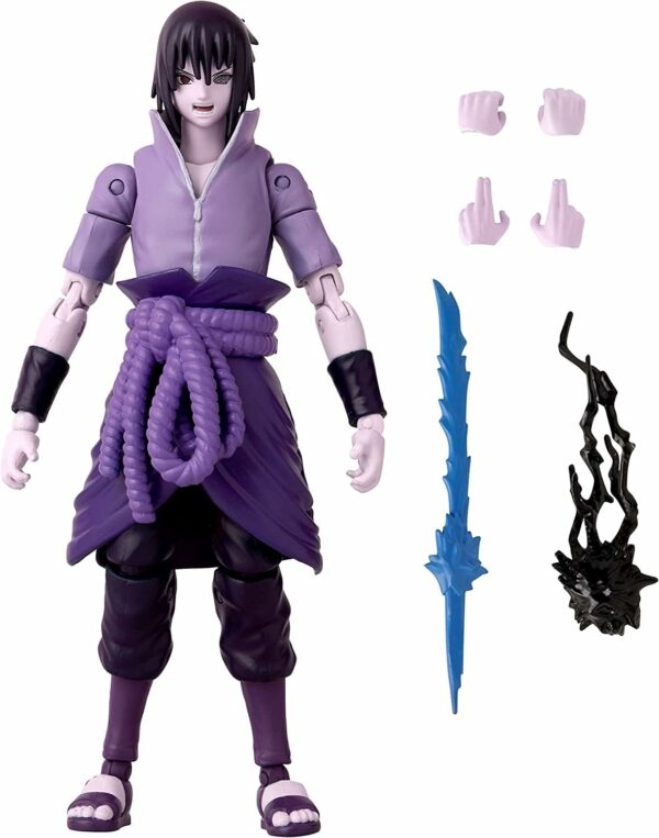 Bandai – Anime Heroes – Naruto Shippuden – Anime Heroes-Figur Sasuke 17 cm – Uchiwa Sasuke [Rinnegan/Mangekyo Sharingan] – Bild 2