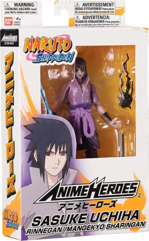 Bandai – Anime Heroes – Naruto Shippuden – Anime Heroes-Figur Sasuke 17 cm – Uchiwa Sasuke [Rinnegan/Mangekyo Sharingan]